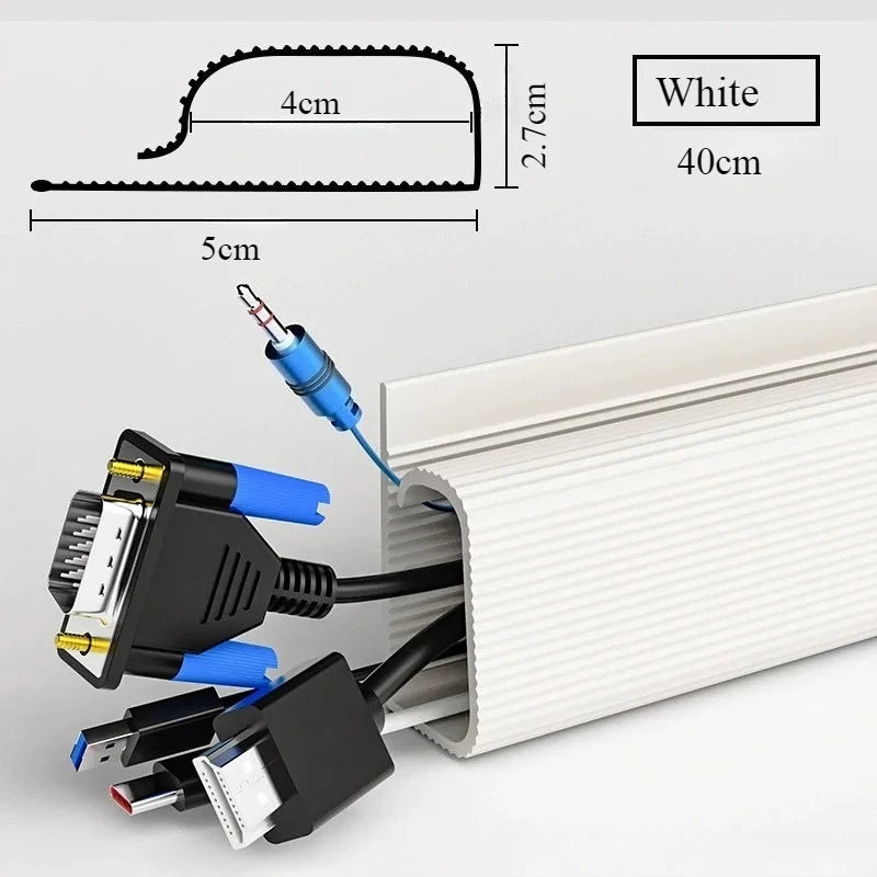 Premium No-Drill Under-Desk Cable Tray