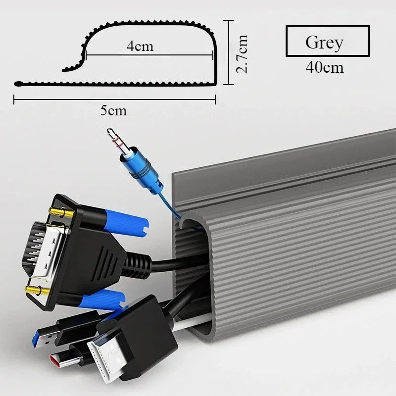Premium No-Drill Under-Desk Cable Tray