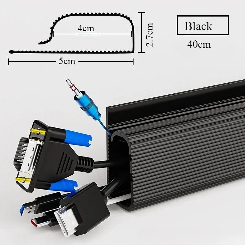 Premium No-Drill Under-Desk Cable Tray