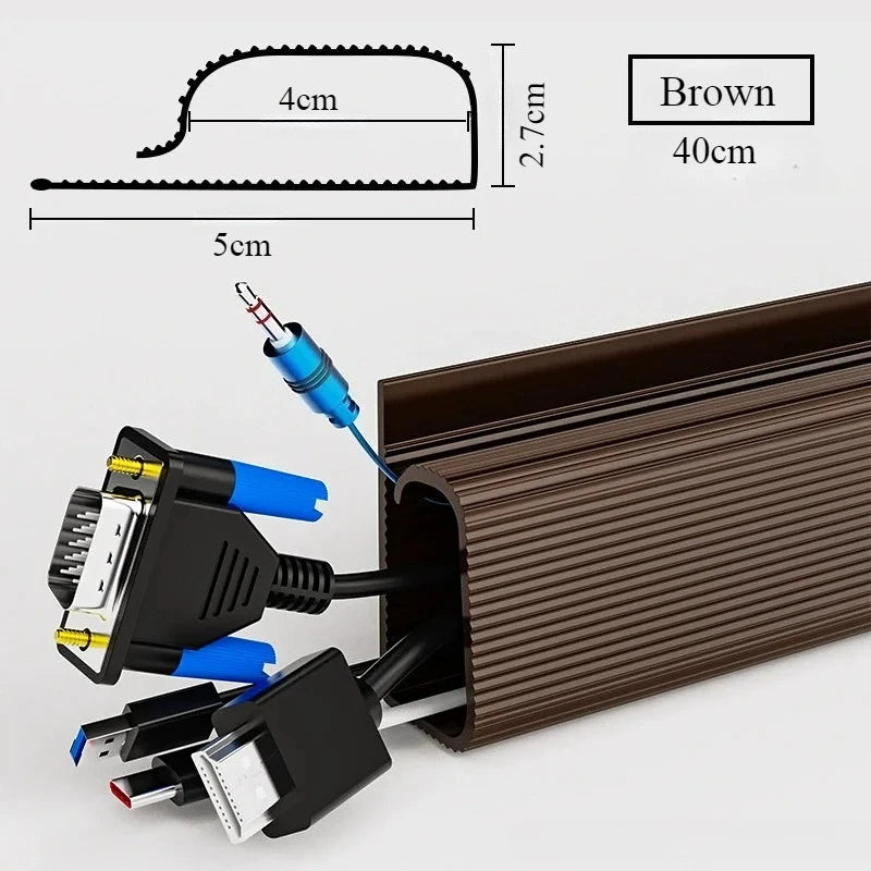 Premium No-Drill Under-Desk Cable Tray